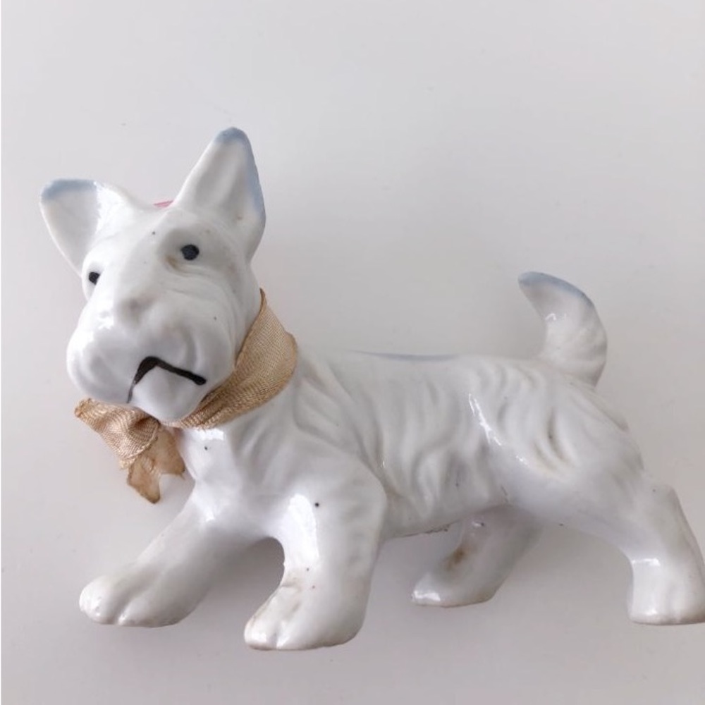 Vintage Japanese Ceramic West Highland Scottish Terrier Dog Figurine